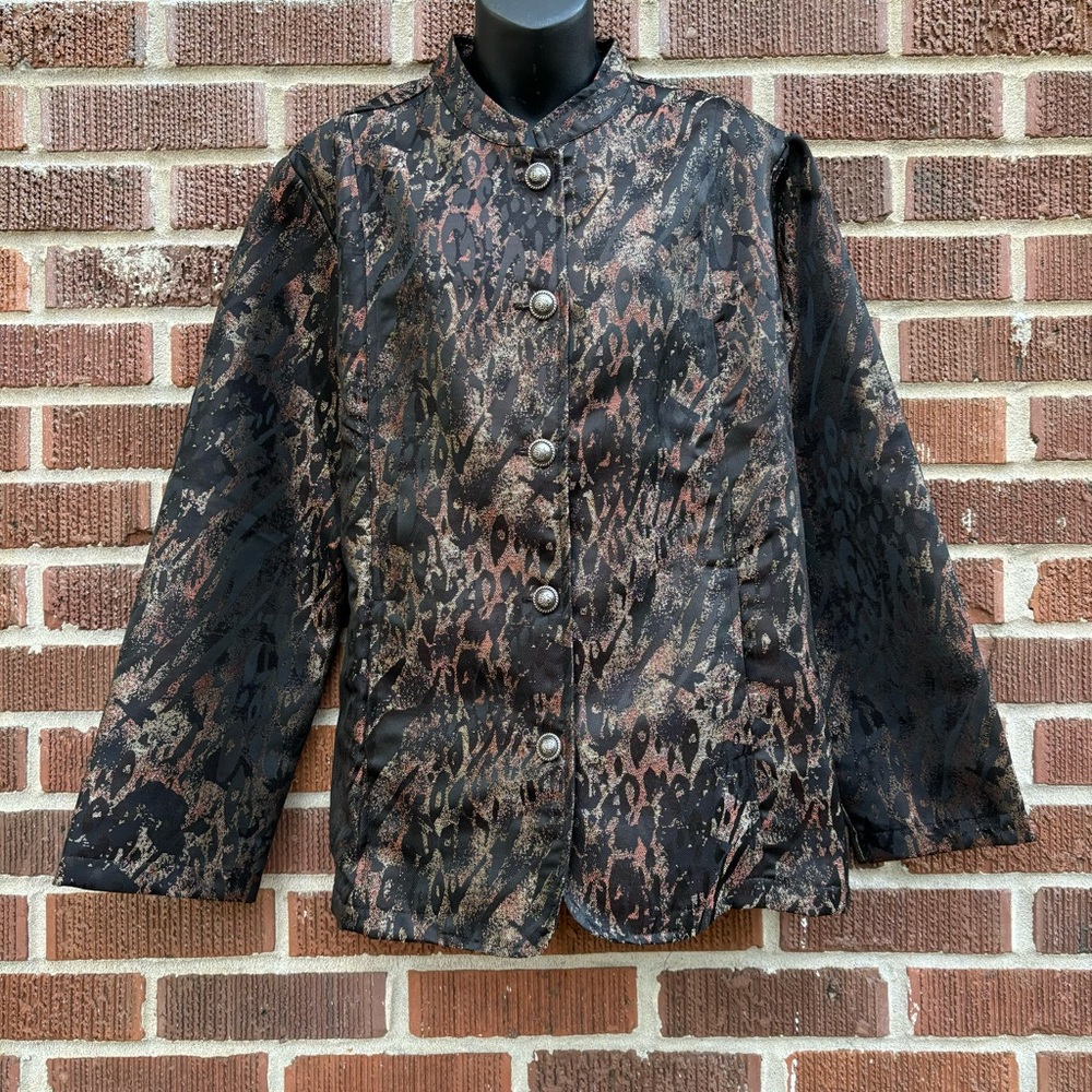 Tudor Court NWOT Jacquard Animal Print Tapestry Lightweight Jacket Size Large